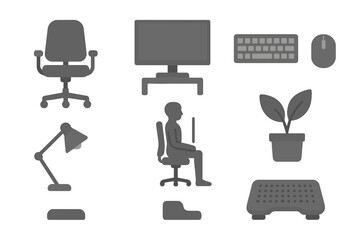 Ergonomic office equipment and proper posture guidelines for workspace health and safety