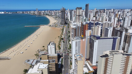Fortaleza Skyline At Fortaleza In Ceara Brazil. Coast City. Downtown Cityscape. Beach Landscape. Fortaleza Skyline At Fortaleza In Ceara Brazil. Beautiful Skyline. Brazil Northeast.