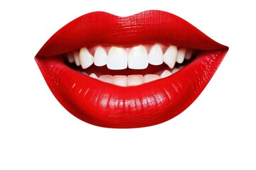 Fototapeta premium Mouth lipstick teeth white.