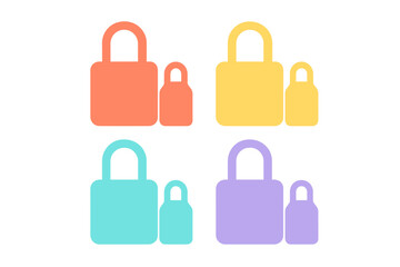 Colorful security lock icons in various sizes representing digital safety and privacy protection