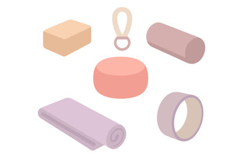Minimalist isometric set of bath and spa accessories for relaxation and self-care