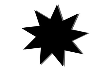Black starburst shape with sharp edges for sale badge, abstract logo, label design, and modern graphic decoration