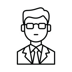 Professional Man Wearing Glasses And Suit With Tie Icon Representing Business Or Professionalism On Transparent Background