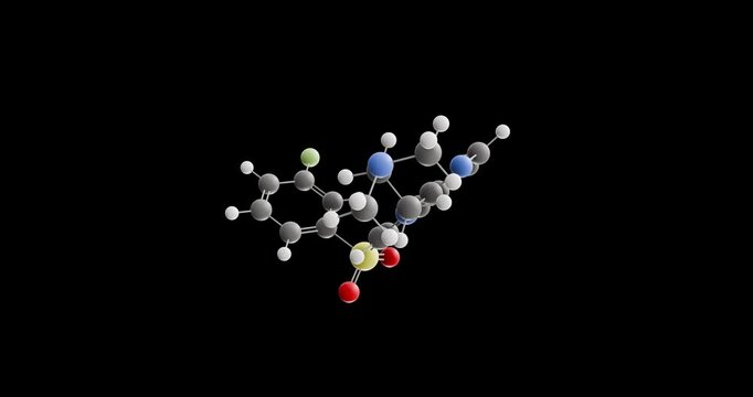 WAY-208466 molecule, rotating 3D model of antidepressants, looped video on a black background
 - Powered by Adobe