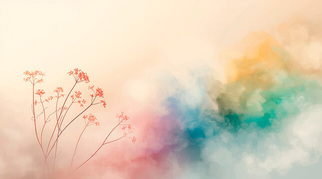 Conceptual art of Ruizia boutoniana flowers with the vibrant colors of the Mauritian flag, national symbols of Mauritius