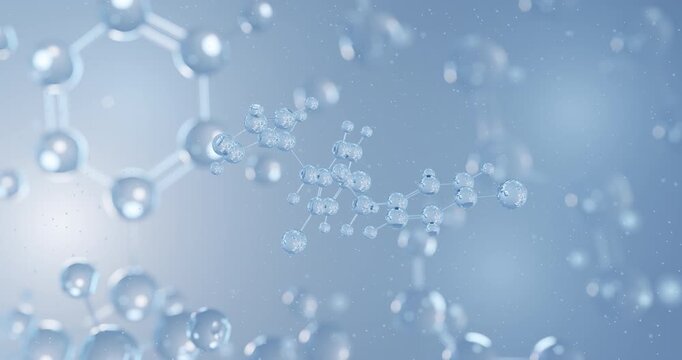 Econazole rotating 3D model of antifungal, seamless looped video

