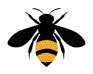 Cartoon insect vector illustration featuring a cute bee, wasp, or fly in nature, isolated with wings and a flower