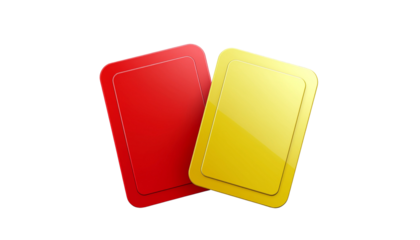 Referee Red and Yellow Cards Isolated on Transparent Background – Sports Decision Concept