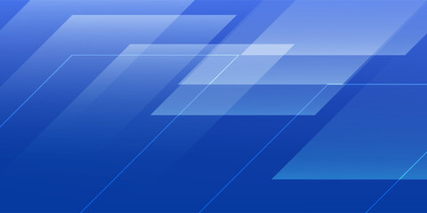 Blue Abstract Geometric Background with Transparent Overlapping Shapes