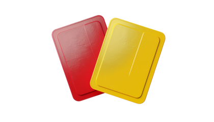 Referee Red and Yellow Cards Isolated on Transparent Background – Sports Decision Concept