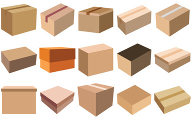 Vector Cardboard Boxes – Realistic Empty Packaging Design for Shipping, Storage and Delivery.
