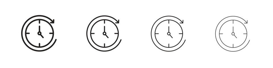 Wait time icons. editable stroke icon collection.