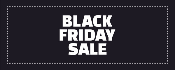 Minimalistic banner for the Black Friday sale with elegant typography and dark background, modern promotion design, online shopping concept illustration