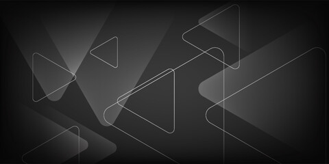 Modern Dark Abstract Background with Transparent Geometric Shapes