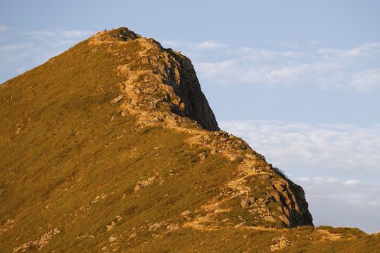Upper section of the R&oslash;rsethornet stone staircase, with 3292 steps one of the longest continuous stone staircases in the world, Sherpatreppe or Midsundtreppe or Midsundtrappene, R&oslash;rsethornet hike, Otroya or Otr&oslash;ya island, M&oslash;re og Romsdal, Norway