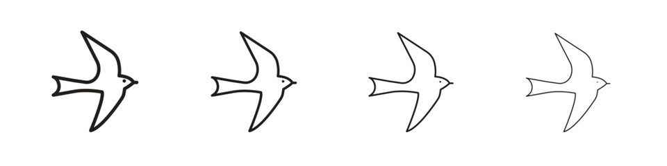 Swallow icons. editable stroke icon collection.