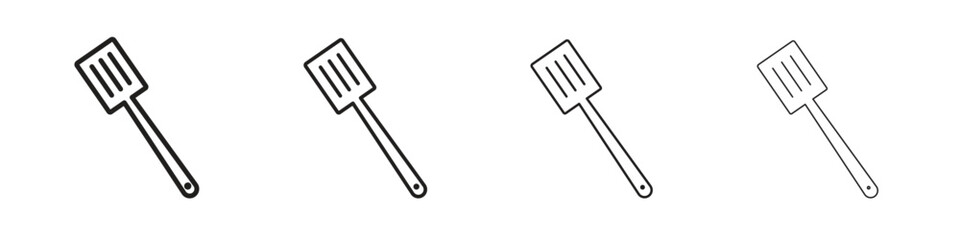 Spatula icons. editable stroke icon collection.