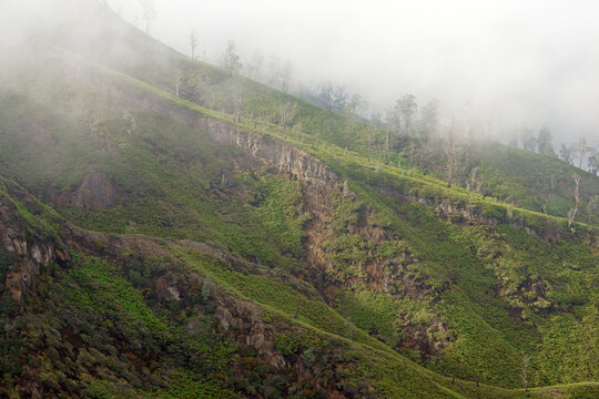 Landscape volcano Ijen, Indonesia