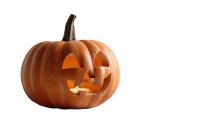 Cute 3D cupcake with orange pumpkin frosting swirl and Halloween candy accents, isolated on a Transparent background, PNG file.