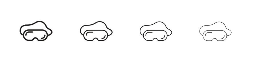 Sleeping mask icons. editable stroke icon collection.