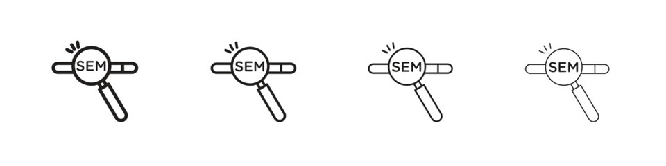 SEM icons. editable stroke icon collection.