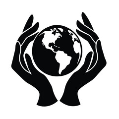 World Heart Hands Unity and Love Silhouette