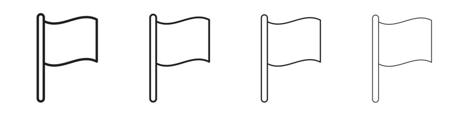 Plain flag icons. editable stroke icon collection.