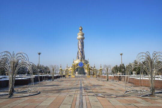 Istiklol Tower, Independence and Freedom Tower, Winter, Dushanbe, Tajikistan, Central Asia