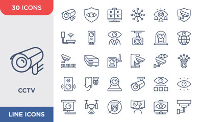 Security camera set icon. Contain icons related to cctv, security camera, and more, vector illustration.