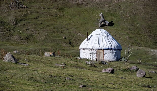 Traditional Kyrgyz yurt, Jyrgalan, T&uuml;p Rajon, Kyrgyzstan
