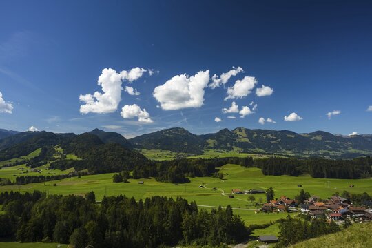 Rubi near Oberstdorf, behind it the H&ouml;rner group, Illertal, Allg&auml;u, Bavaria, Germany