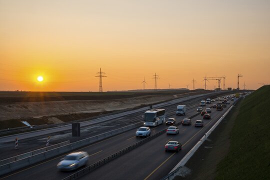 Widening of the A8 motorway, Albaufstieg near Dornstadt, Baden-W&uuml;rttemberg, Germany