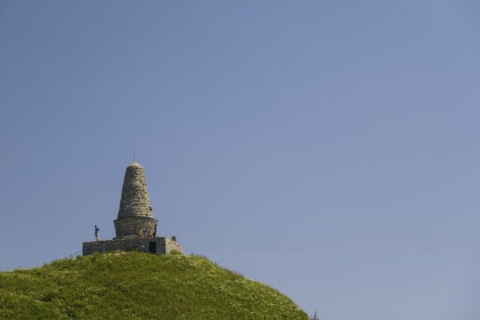 The memorial for fallen mountain troops, built under the direction of Bruno Biehler, mountain troops memorial, Gr&uuml;nten (1738m), Allg&auml;u Alps, Oberallg&auml;u, Allg&auml;u, Bavaria, Germany