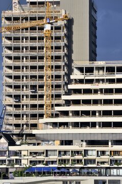 The Lufthansa high-rise (headquarters of the German airline until 2007) on the banks of the Rhine in Deutz becomes MaxCologne, renovation until 2012, Cologne, North Rhine-Westphalia, Germany