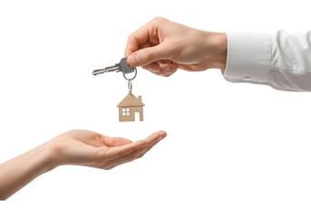 Handing Over New Home Keys: Real Estate Acquisition, Ownership Transfer, and Property Investment Concept
