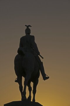 Equestrian statue of Kaiser Wilhelm II on the Hohenzollern Bridge, Cologne, North Rhine-Westphalia, Germany