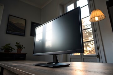 Fototapeta premium Modern desktop monitor with natural light reflection
