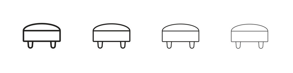 Footstool icons. editable stroke icon collection.