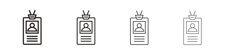 Credential icons. editable stroke icon collection.