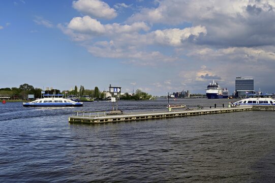 Cruise ship Celebrity Silhouette and M&ouml;venpickhotel, Amsterdam, Province of North Holland, Netherlands