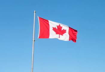 canadian flag waving in the wind, render