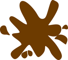 Dynamic brown paint splatter on a white background. Perfect for artistic designs, grunge textures, creative backgrounds, or abstract digital artwork.