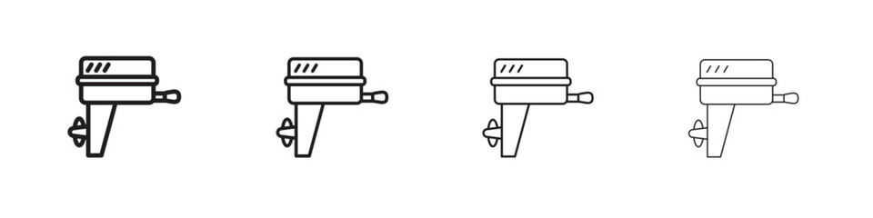 Boat Engine icons. editable stroke icon collection.