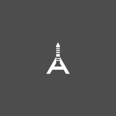 Screw A letter, creative logo.
