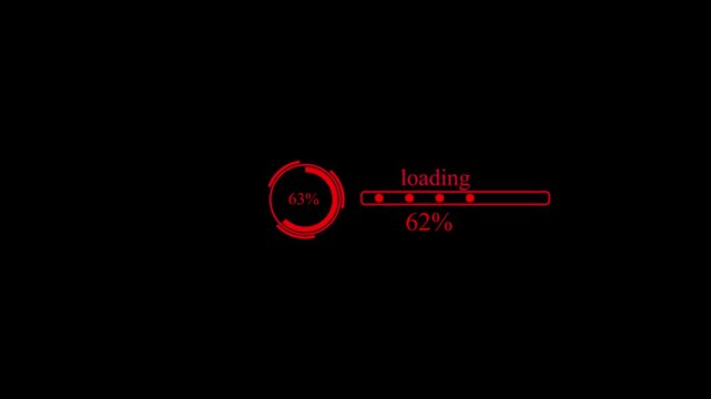 Digital loading vertical bar animation design concept
Progress indicator 0 to 100 motion on black background