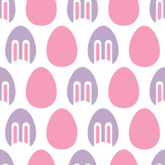 Abstract seamless pattern with Easter eggs and bunny ears. Background for wrapping paper, print, greeting card, invitation