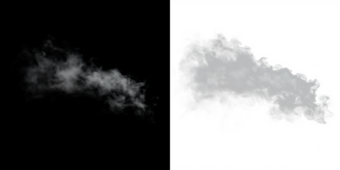 Smoke overlay illustration with transparent background, showcasing wispy clouds of vapor, ideal for creative design projects and enhancing visual storytelling in various contexts