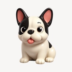 Obraz premium Cute cartoon French Bulldog illustration.