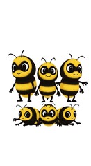 Fototapeta premium Cute Cartoon Honeybees.