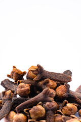 Dry cloves  spice  isolated on white background. 